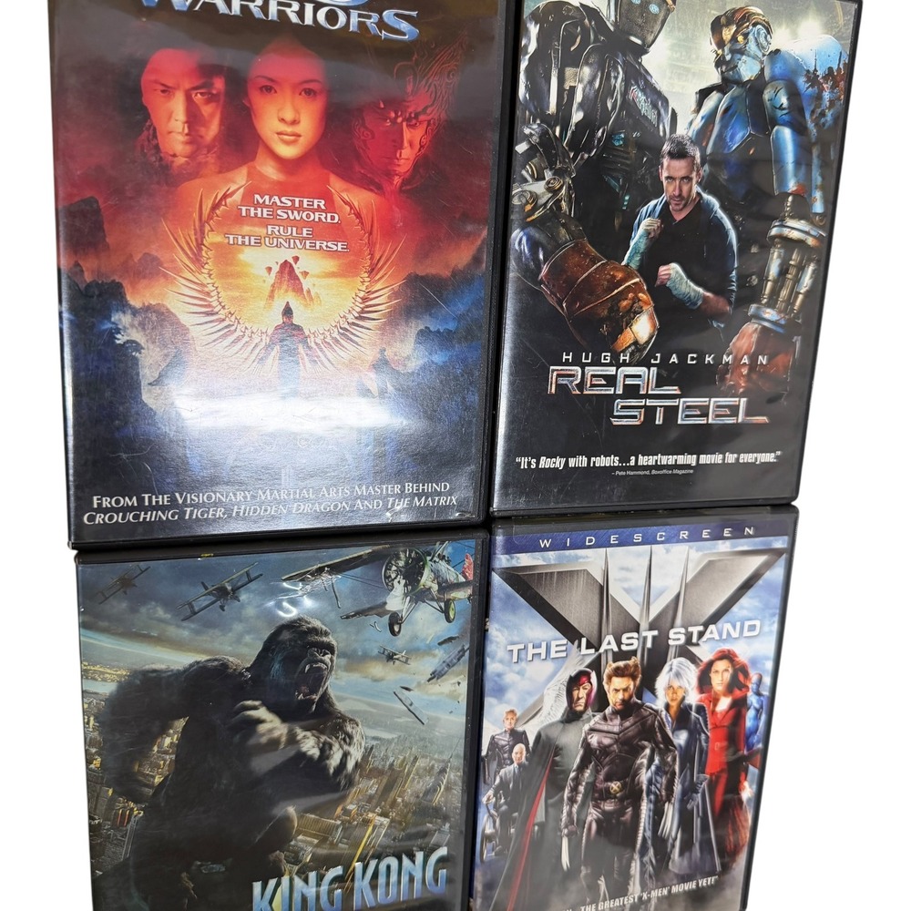 Action Movie DVD Bundle Real Steel X-Men King Kong Zu Warriors 4-Film Lot